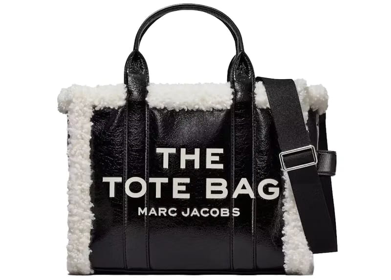 Marc Jacobs The Crinkle Leather Tote Bag Medium Black