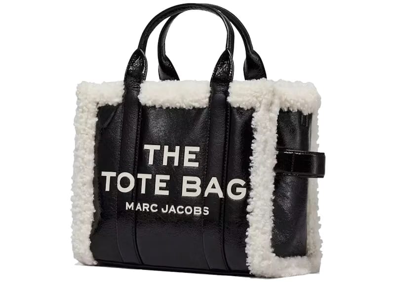 Marc Jacobs The Crinkle Leather Tote Bag Medium Black