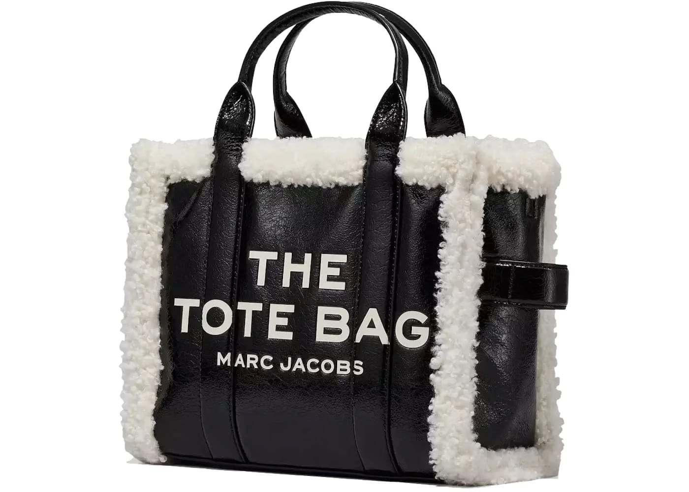 Marc Jacobs The Crinkle Leather Tote Bag Medium Black