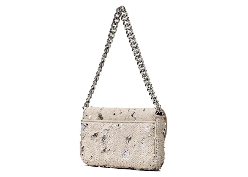 Marc Jacobs The Sequin J Marc Shoulder Bag Cream/Silver