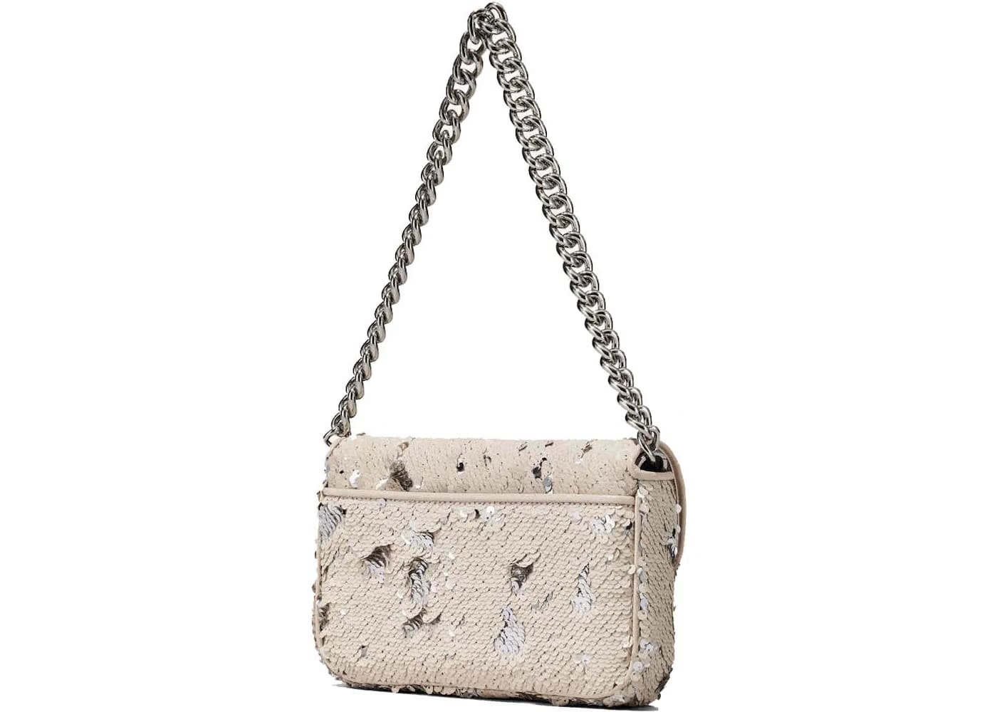 Marc Jacobs The Sequin J Marc Shoulder Bag Cream/Silver