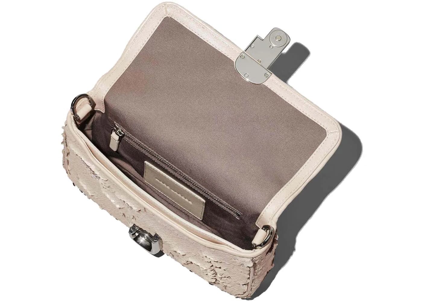 Marc Jacobs The Sequin J Marc Shoulder Bag Cream/Silver