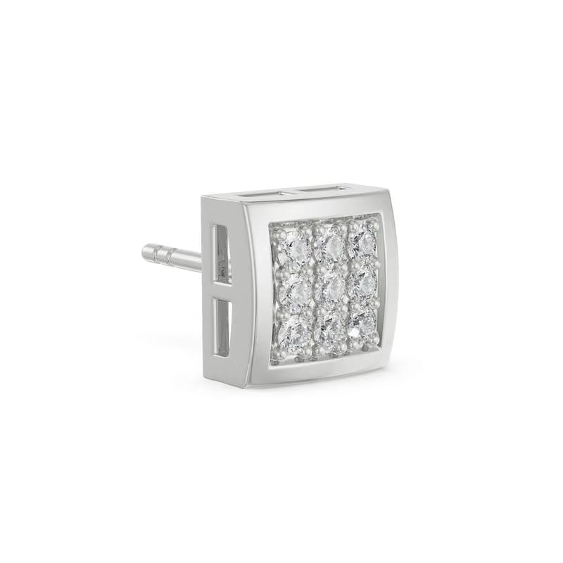 0.1 CT Round Lab Grown Diamond Solitaire Studs for Men