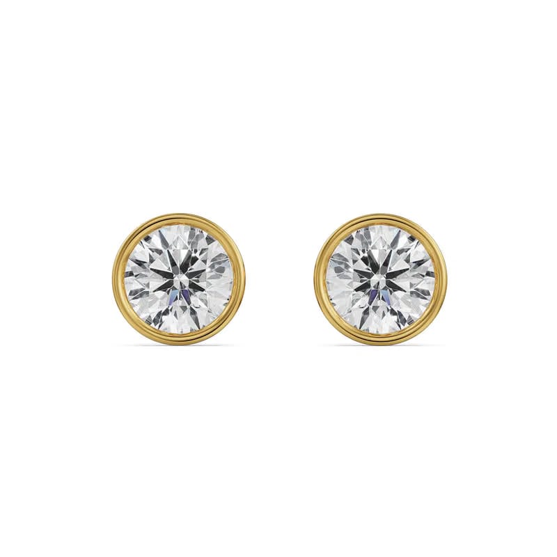 0.5 CT Classic Bezel Lab Grown Diamond Solitaire Studs