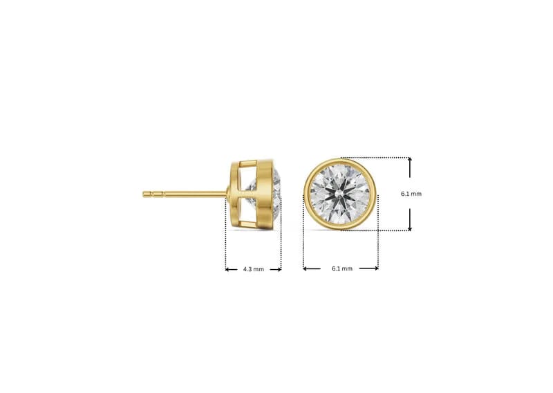 0.5 CT Classic Bezel Lab Grown Diamond Solitaire Studs