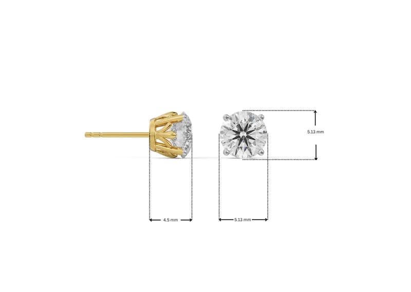 0.5 CT Classic Round Lab Diamond Studs