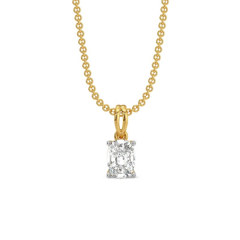 0.5 CT Cushion Lab Grown Diamond Solitaire Pendant