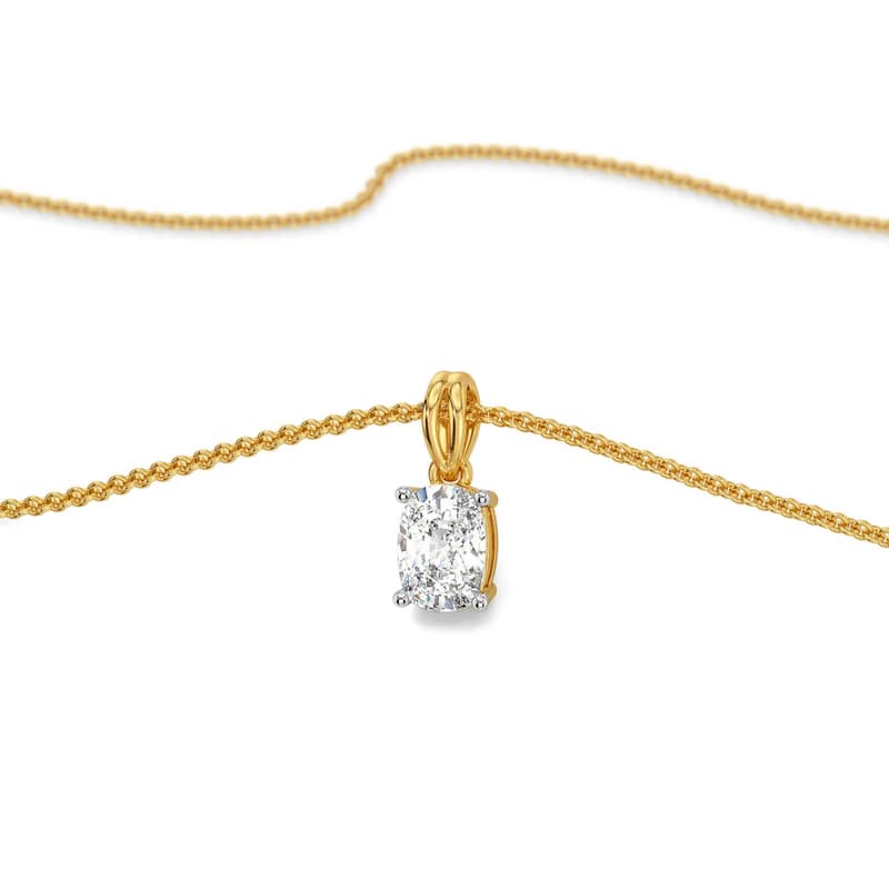 0.5 CT Cushion Lab Grown Diamond Solitaire Pendant