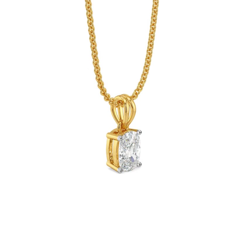 0.5 CT Cushion Lab Grown Diamond Solitaire Pendant