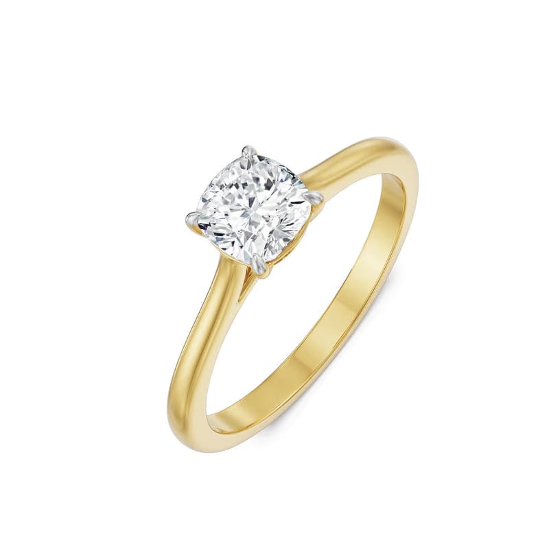 0.5 CT Cushion Lab Grown Diamond Solitaire Ring