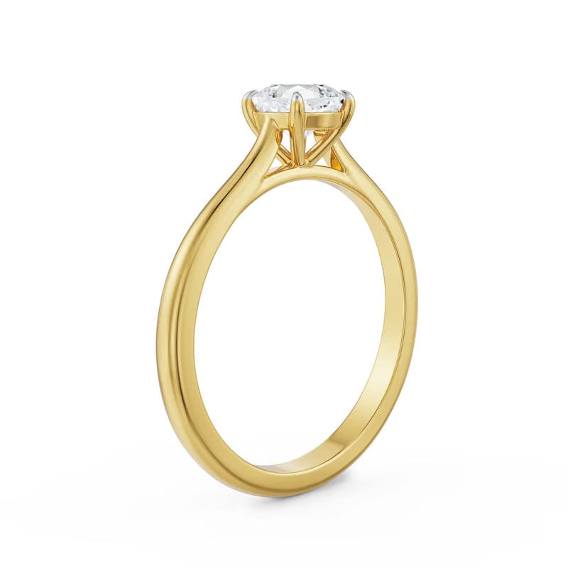 0.5 CT Cushion Lab Grown Diamond Solitaire Ring