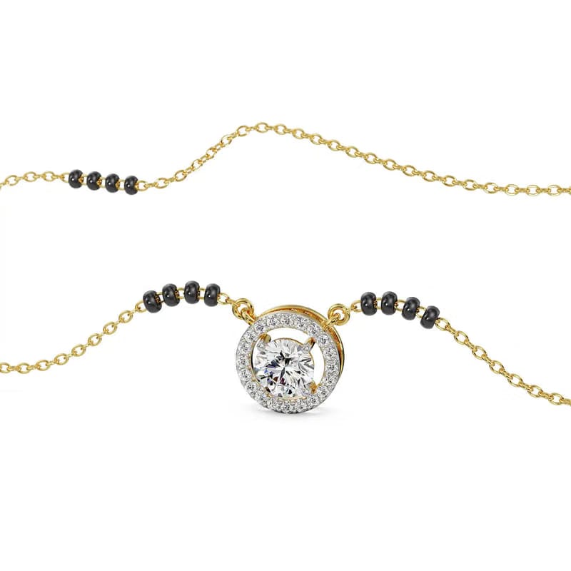 0.5 CT Halo Diamond Mangalsutra_in_stock