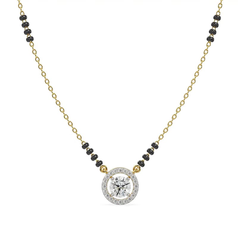 0.5 CT Halo Diamond Mangalsutra_in_stock
