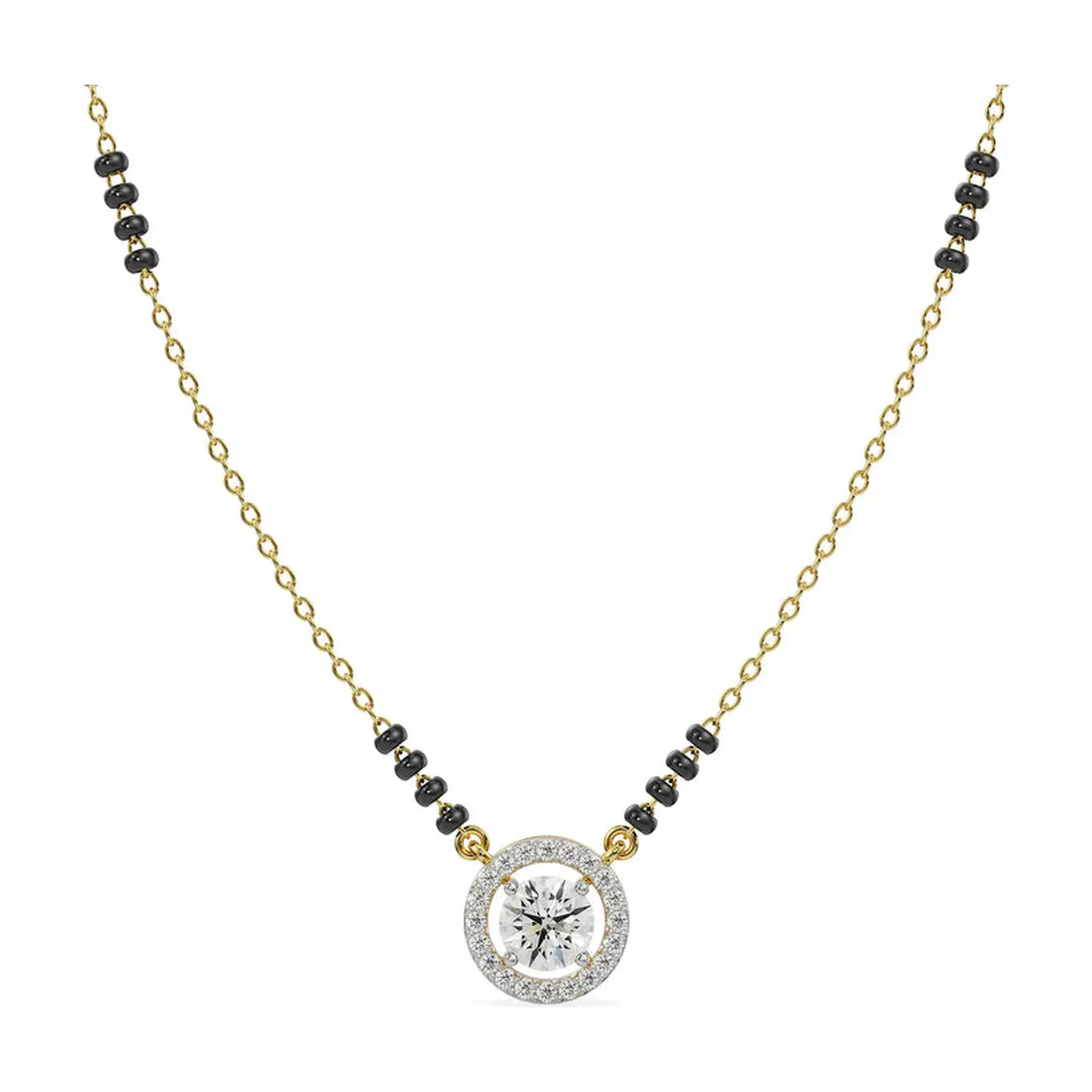 0.5 CT Halo Diamond Mangalsutra_in_stock