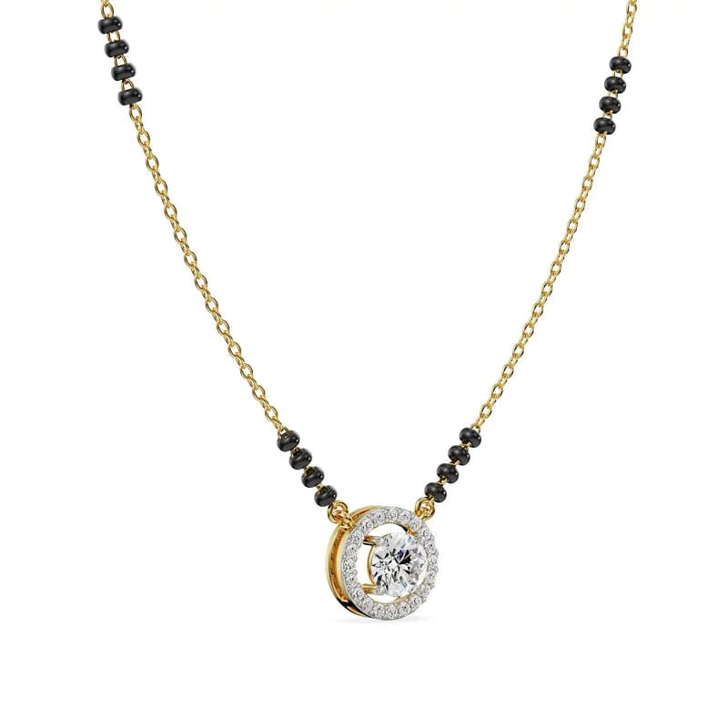 0.5 CT Halo Lab Grown Diamond Mangalsutra 9KT