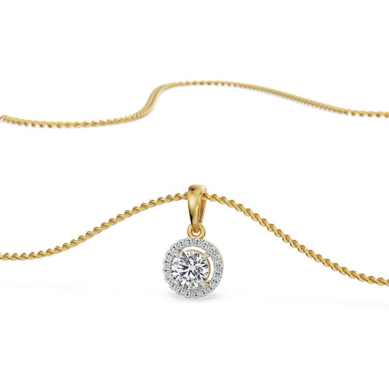 0.5 CT Halo Lab Grown Diamond Pendant