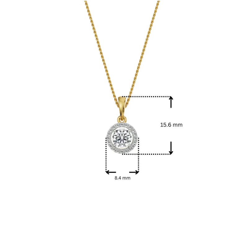 0.5 CT Halo Lab Grown Diamond Pendant