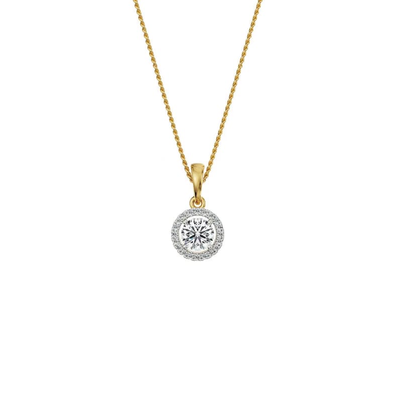 0.5 CT Halo Lab Grown Diamond Pendant 9KT