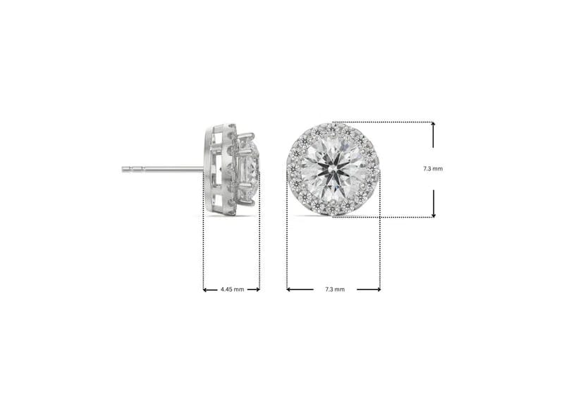 0.5 CT Halo Lab Grown Diamond Solitaire Earrings