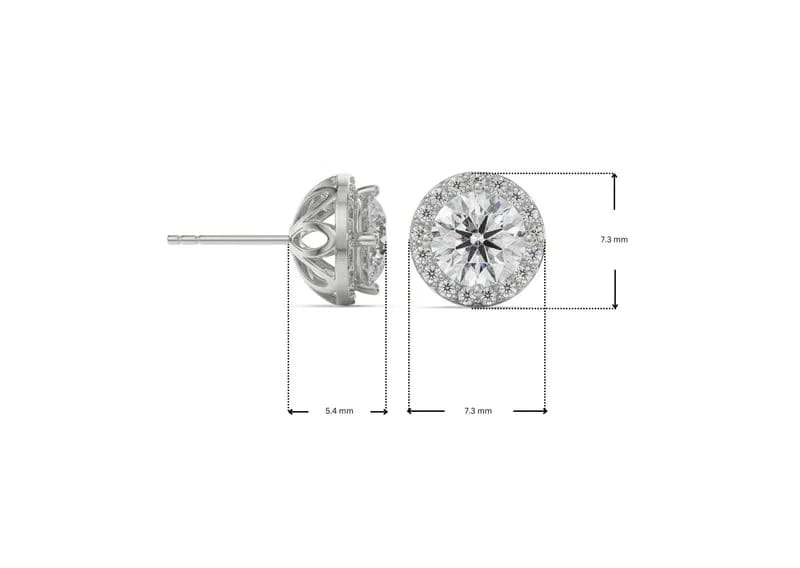 0.5 CT Halo Lab Grown Diamond Solitaire Studs