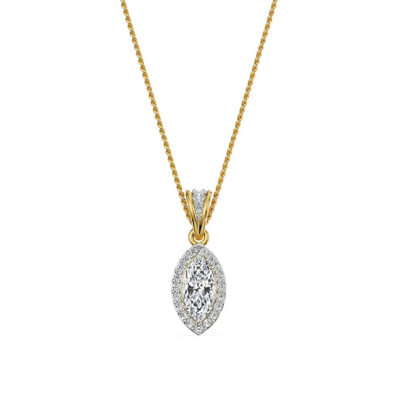 0.5 CT Marquise Halo Lab Diamond Pendant_in_stock