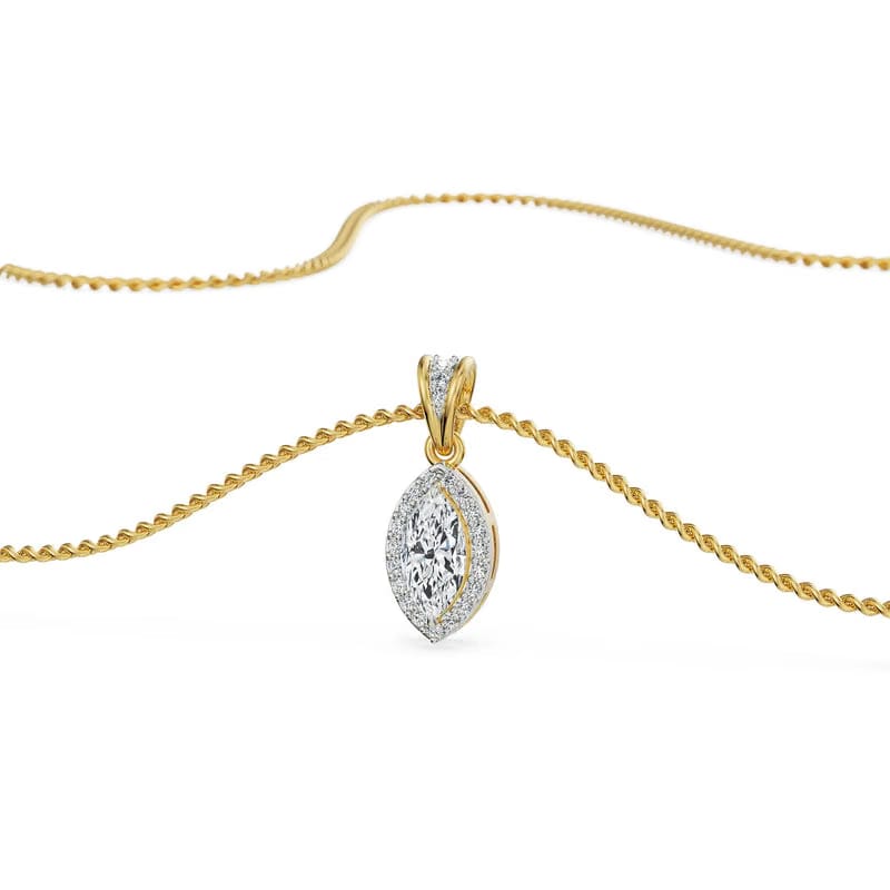 0.5 CT Marquise Lab Grown Diamond Pendant Set