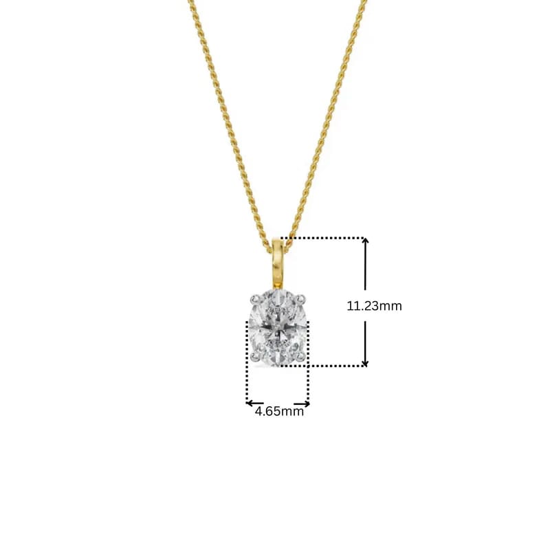 0.5 CT Oval Lab Grown Diamond Pendant