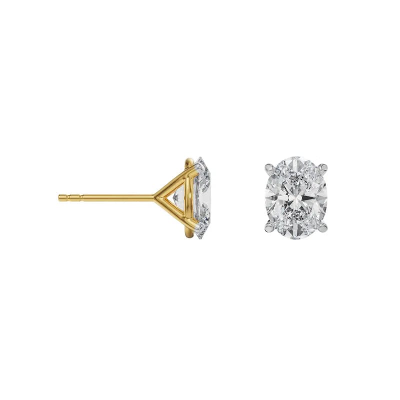 0.5 CT Oval Solitaire Lab Grown Diamond Studs