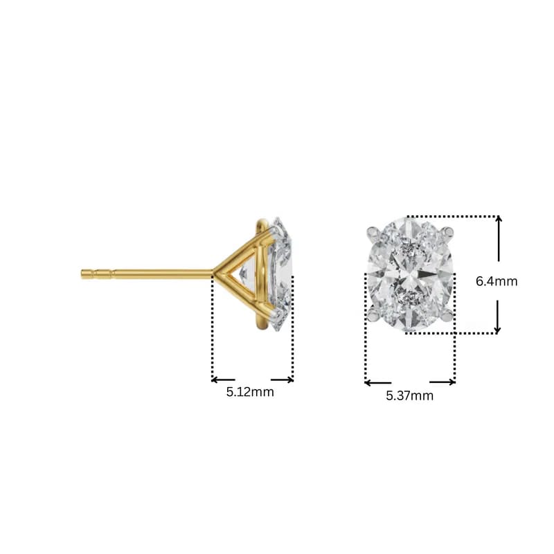 0.5 CT Oval Solitaire Lab Grown Diamond Studs