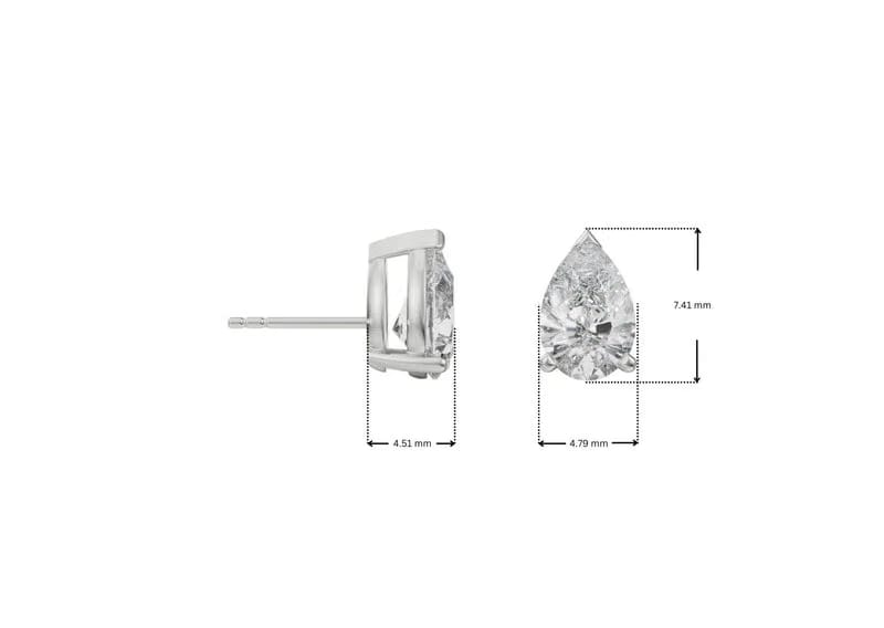 0.5 CT Pear Solitaire Lab Grown Diamond Studs