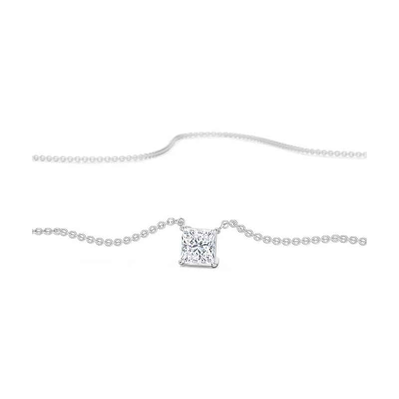 0.5 CT Princess Lab Grown Diamond Necklace