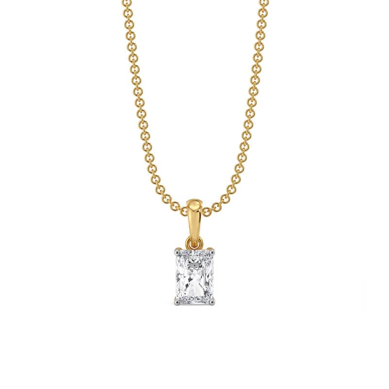 0.5 CT Radiant Lab Grown Diamond Soliratire Pendant 9KT