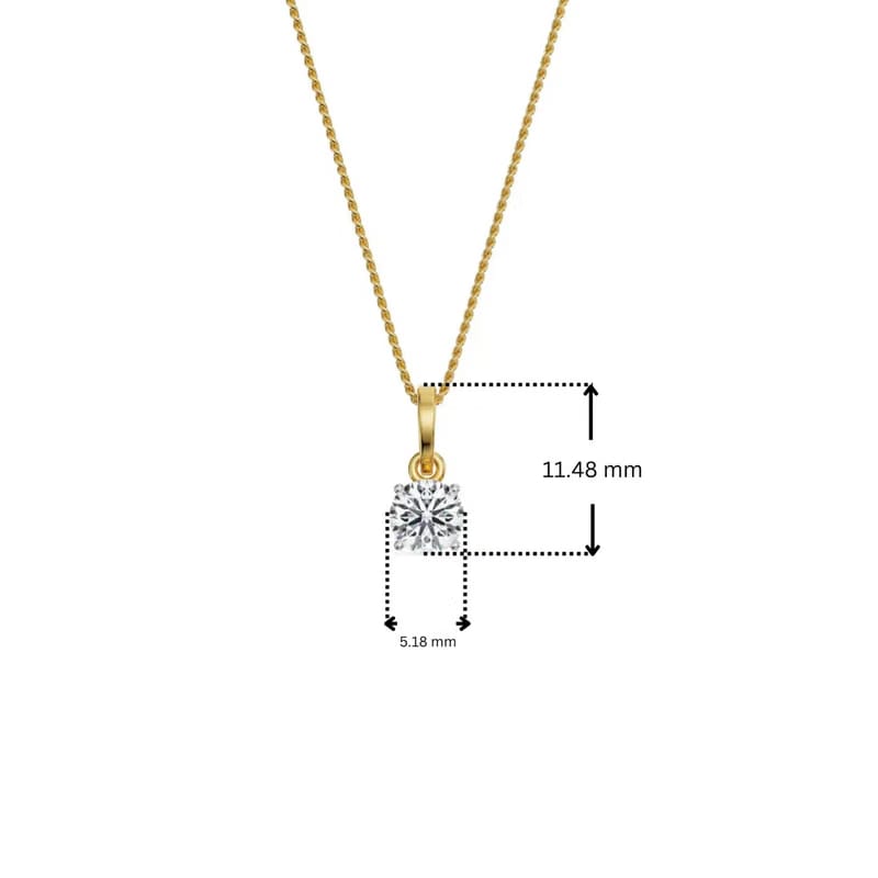 0.5 CT Round Lab Grown Diamond Solitaire Pendant