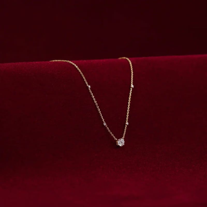 0.5 CT Solitaire Lab Grown Diamond Necklace