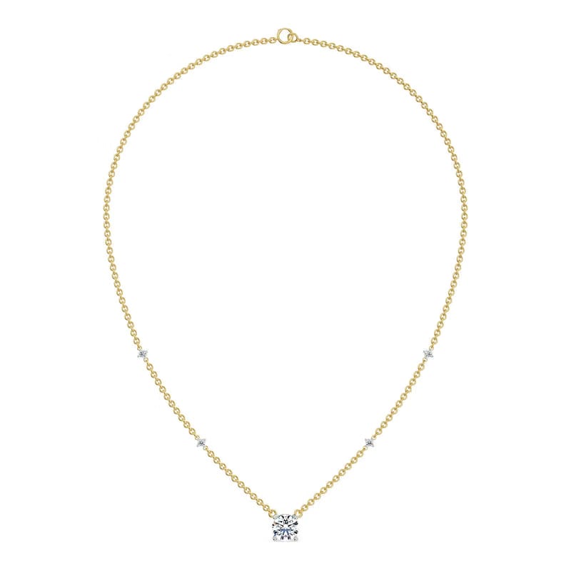 0.5 CT Solitaire Lab Grown Diamond Necklace 9KT