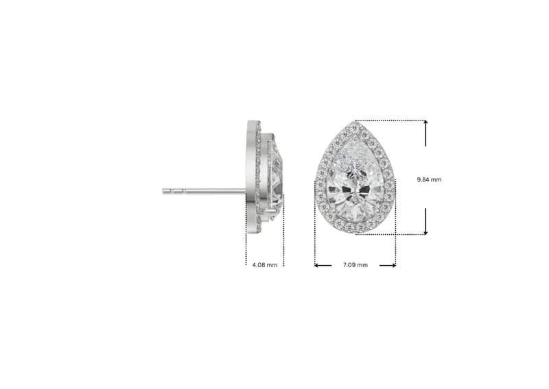 0.5 CT Solitaire Pear Lab Grown Diamond Earrings 9KT