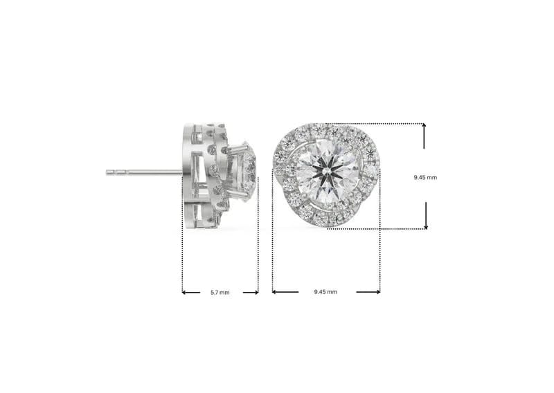 0.5 CT Swirl Halo Lab Grown Diamond Earrings