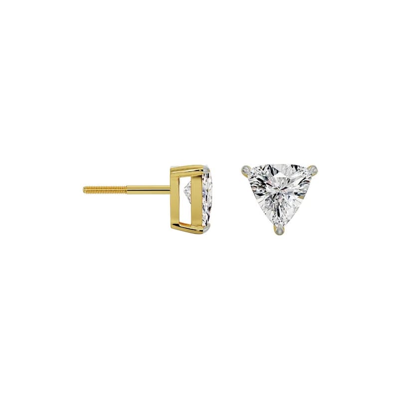 0.5 CT Trillion Curved Lab Grown Diamond Solitaire Studs 9KT