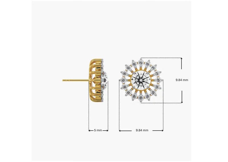 0.50 CT Chakra Detachable Lab Diamond Studs 9KT