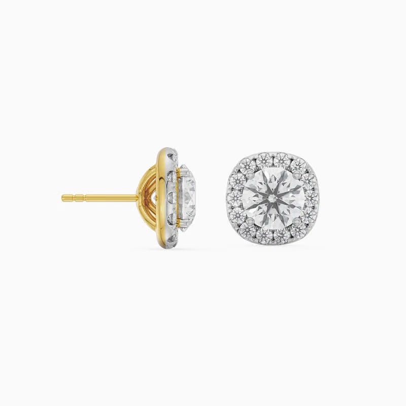 0.50 CT Cushion Halo Lab Grown Diamond Detachable Studs