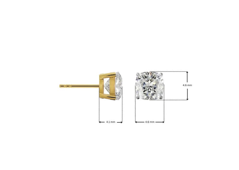 0.50 CT Cushion Lab Grown Diamond Studs