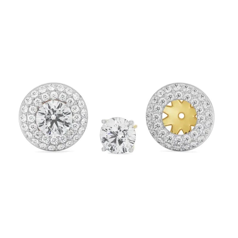 0.50 CT Double Halo Detachable Lab Diamond Studs 9KT