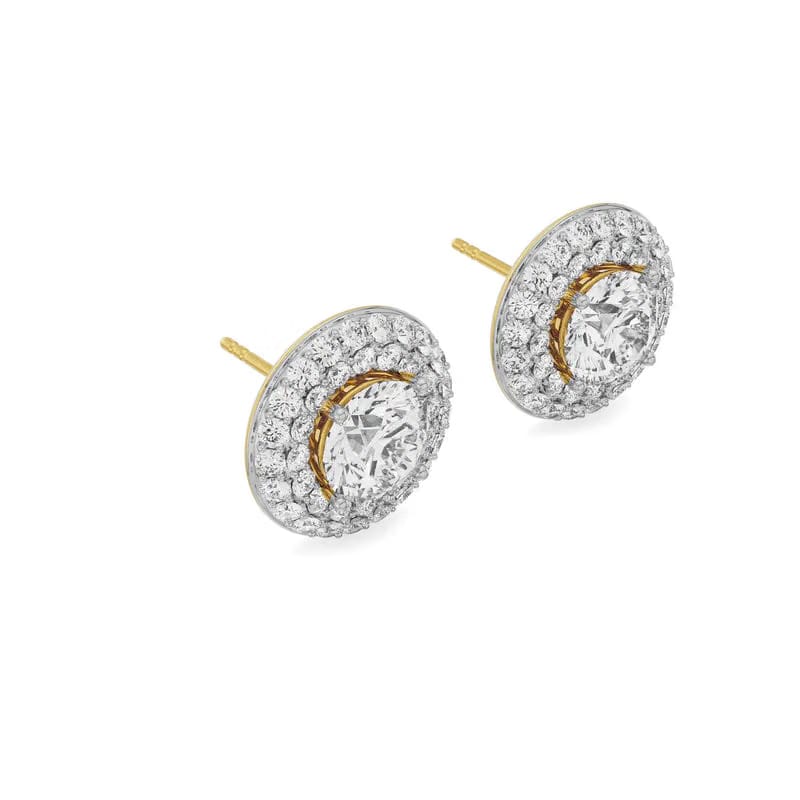 0.50 CT Double Halo Detachable Lab Diamond Studs 9KT