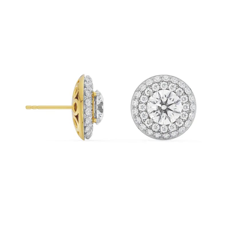 0.50 CT Double Halo Detachable Lab Diamond Studs 9KT