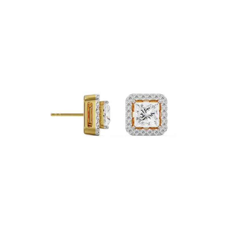 0.50 CT Princess Frame Lab Diamond Studs
