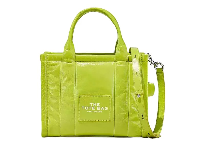 Marc Jacobs The Shiny Crinkle Small Tote Acid Lime