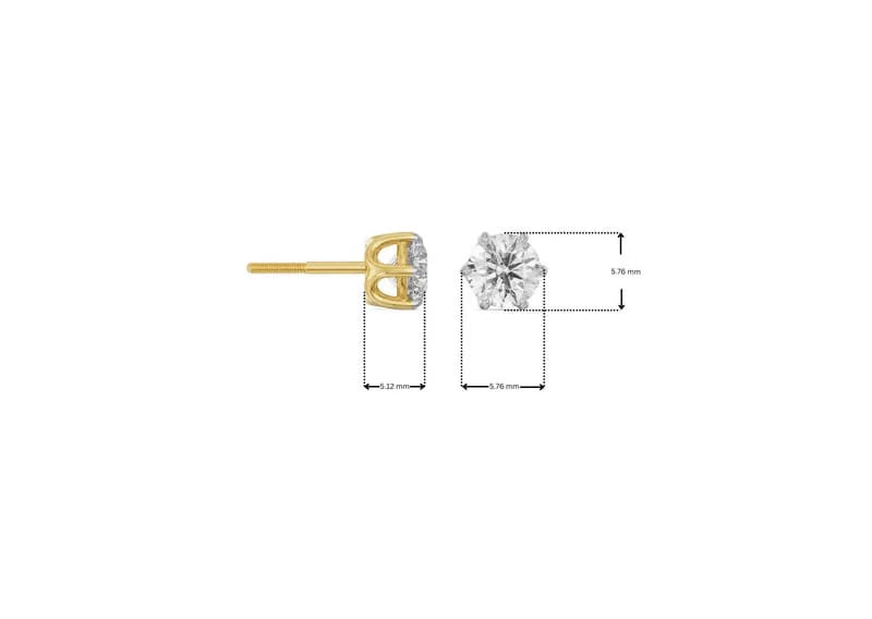 0.70 CT Round Lab Grown Diamond Studs