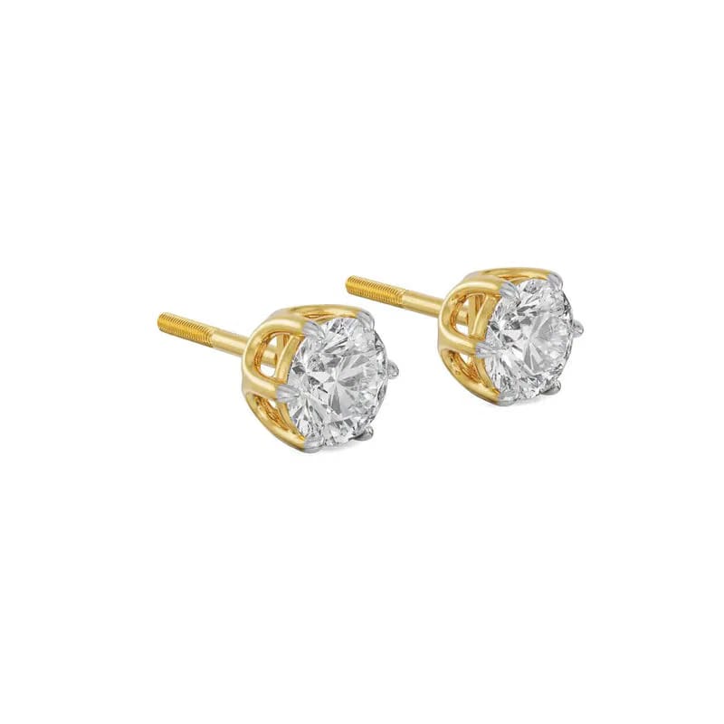 0.70 CT Round Lab Grown Diamond Studs 9KT