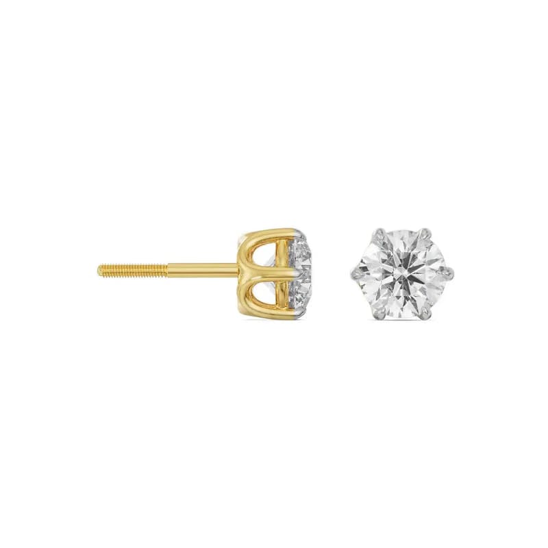 0.70 CT Round Lab Grown Diamond Studs 9KT