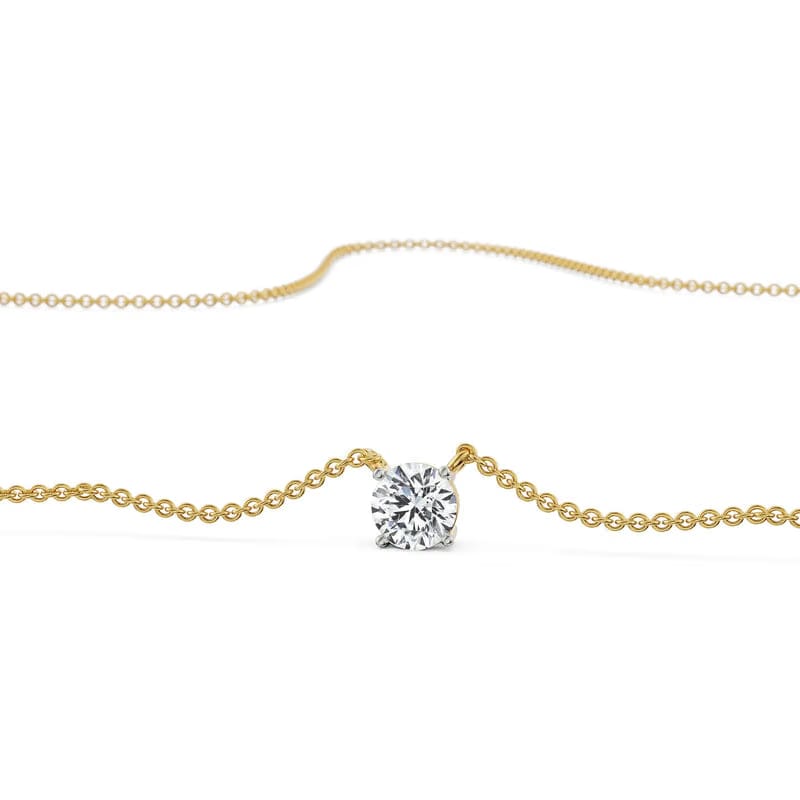 0.75 CT Solitaire Lab Grown Diamond Necklace 9KT